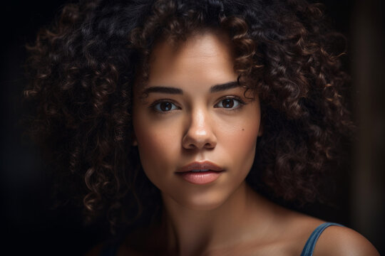 Portrait of a beautiful Black woman natural lighting. Generative ai