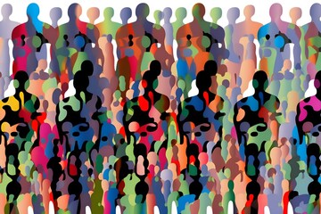 Abstract silhouettes of people