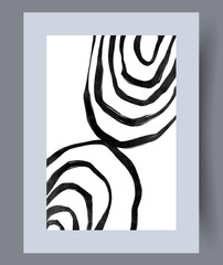 Abstract lines minimalistic picture wall art print. Wall artwork for interior design. Printable minimal abstract lines poster. Contemporary decorative background with picture.