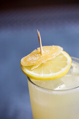 Cocktail with fruit garnish