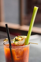 Cocktail with fruit garnish