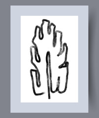 Landscape tree organic wood wall art print. Wall artwork for interior design. Printable minimal abstract tree poster. Contemporary decorative background with wood.