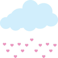 clouds with hanging hearts