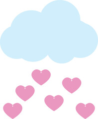 clouds with hanging hearts