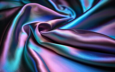 Obraz premium Holographic silk iridescent texture, Generative AI