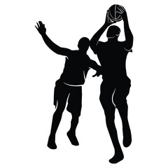 Vector set of Basketball player silhouettes, Basketball silhouettes