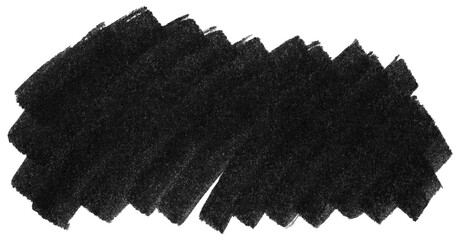 Black marker paint texture. Stroke isolated on transparent background
