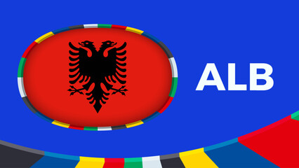 Albania flag stylized for European football tournament qualification.