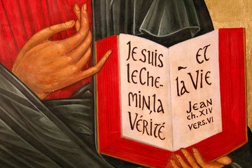 Saint-Martin-des-Champs catholic church, Paris, France. Icon detail.