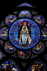 Notre Dame de Clermont cathedral, Clermont-Ferrand, France. Rose window.