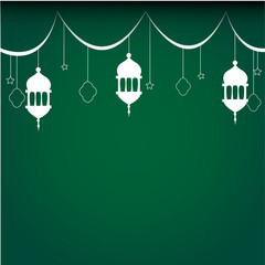 Fototapeta na wymiar Ramadan Kareem dark green background banner vector set with luxury ornament Ramadan Eid Mubarak background