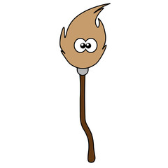 Simple illustration of witches broom icon for Halloween day