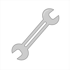 Simple illustration of spanner icon for apps and websites Concept of work tool