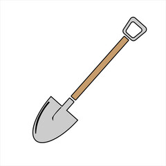 Simple shovel icon illustration Concept of work tools