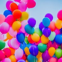 colourful balloons flying