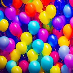 colourful balloons flying