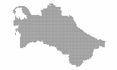 Fototapeta na wymiar Turkmenistan dotted map with grunge texture in dot style. Abstract vector illustration of a country map with halftone effect for infographic. 