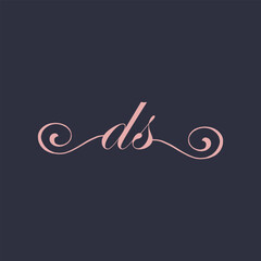  Initial Handwritten DS D S Letters Logo with a minimalist design.
