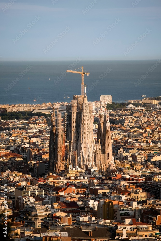 Wall mural spectacular city view of barcelona