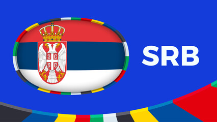 Serbia flag stylized for European football tournament qualification.