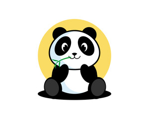 Cute panda vector illustration logo