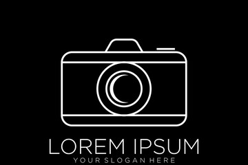 camera photography white logo icon vector template