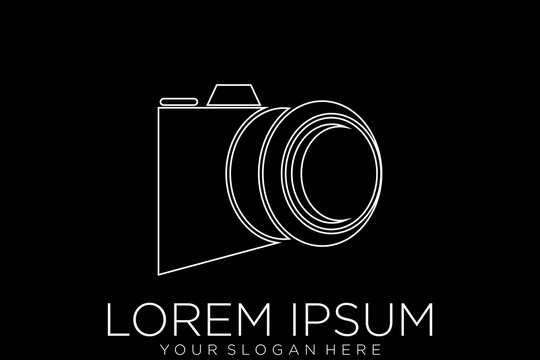camera photography white logo icon vector template