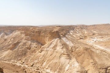 Fototapeta na wymiar Beautiful view of Masada mountain on a bright day in Israel