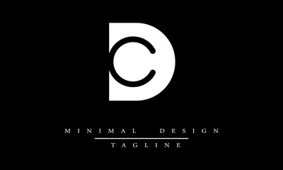 CD or DC Minimal Logo Design Vector art illustration 
