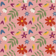 Floral shape seamless pattern.