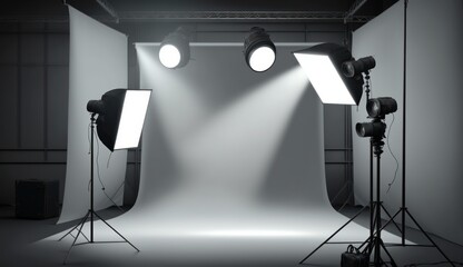 Professional Photo Studio Set with Lights and Background