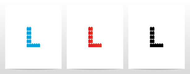 Construction Bricks Toys Letter Logo Design L