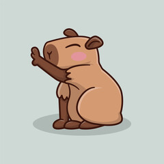 illustration of a cute animal capybara in cartoon style 