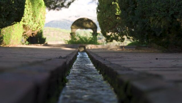The Gardens of Casa del Rey Moro or House of the Moorish King in Ronda, a famous UNESCO heritage city in Malaga Province, Andalusia, Spain