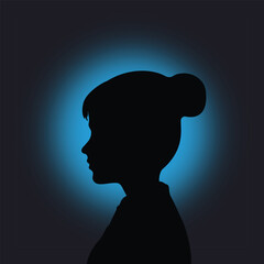 Head icon silhouette. Profile icons set. Gradient avatar. Profile silhouette faces. Vector illustration