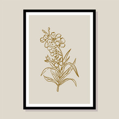Fototapeta na wymiar Botanical vector illustration. Art for for postcards, wall art, banner, background, branding.