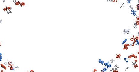 Blurred sale background. 3d