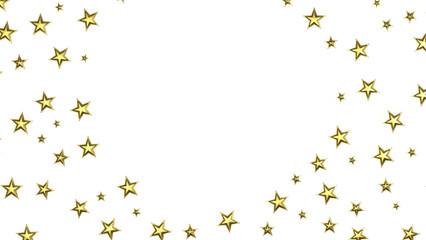 Stars - Holiday golden decoration, glitter frame isolated -