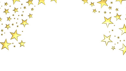 Stars - Holiday golden decoration, glitter frame isolated -