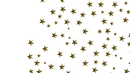 Stars - Holiday golden decoration, glitter frame isolated -