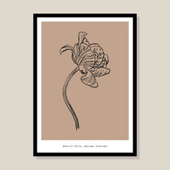 Botanical vector illustration. Art for for postcards, wall art, banner, background, branding.