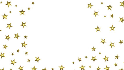 Stars - Holiday golden decoration, glitter frame isolated -