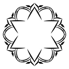 Circular pattern mandala for Coloring book page.