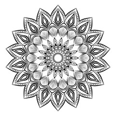 Circular pattern mandala for Coloring book page.