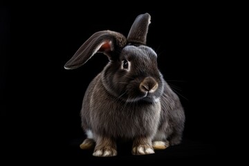 Fototapeta premium A bunny rabbit on a black background