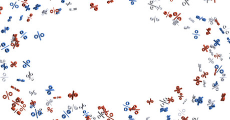 Blurred sale background.  - 3D percent rain illlustration