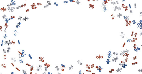 Blurred sale background.  - 3D percent rain illlustration