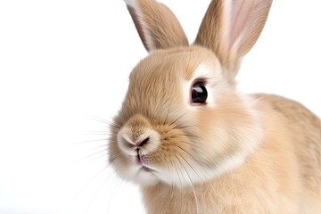 A bunny rabbit on a white background