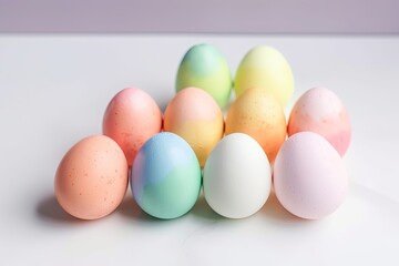 Pastel rainbow Easter eggs Isolated on a white background