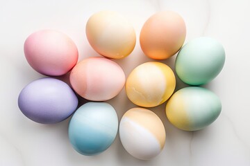Pastel rainbow Easter eggs Isolated on a white background